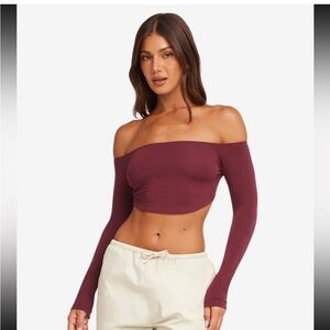 Long sleeve off the shoulder CSB top